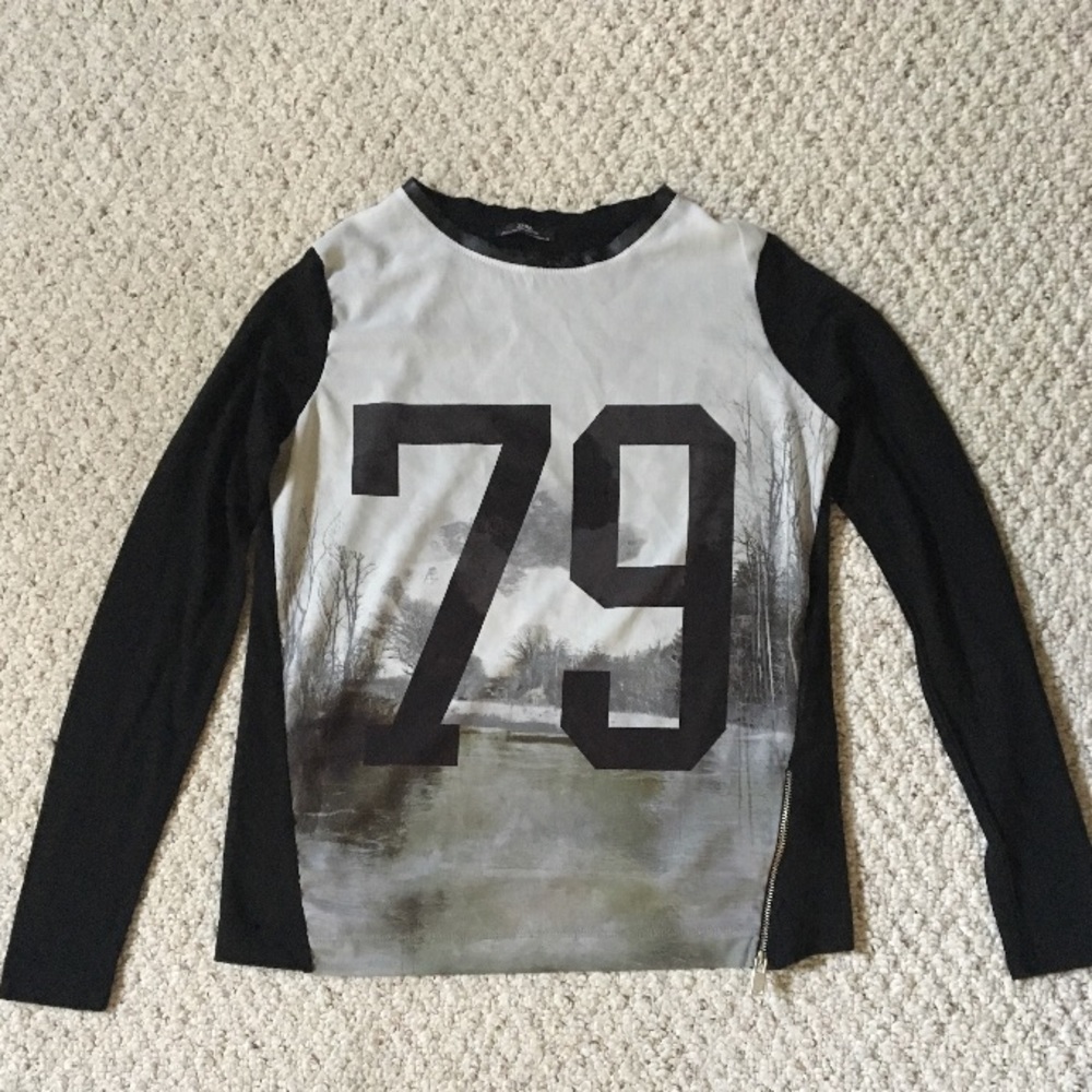 Sheer long sleeve Zara top